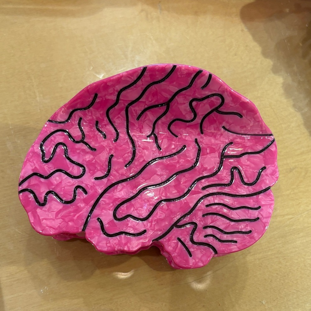 MEGA Pink Brain-Shaped Hair Claw Clip
